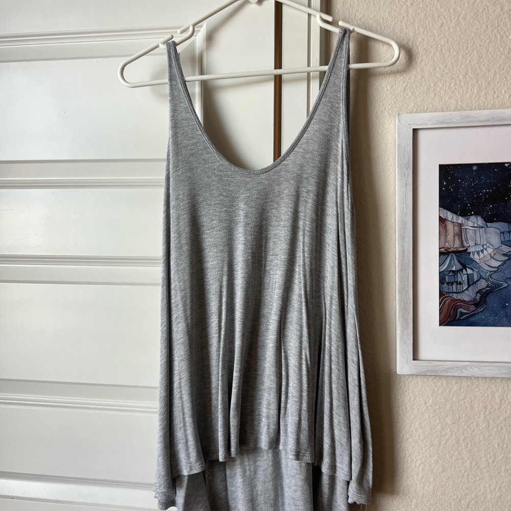 Grey Flowy Tank Top